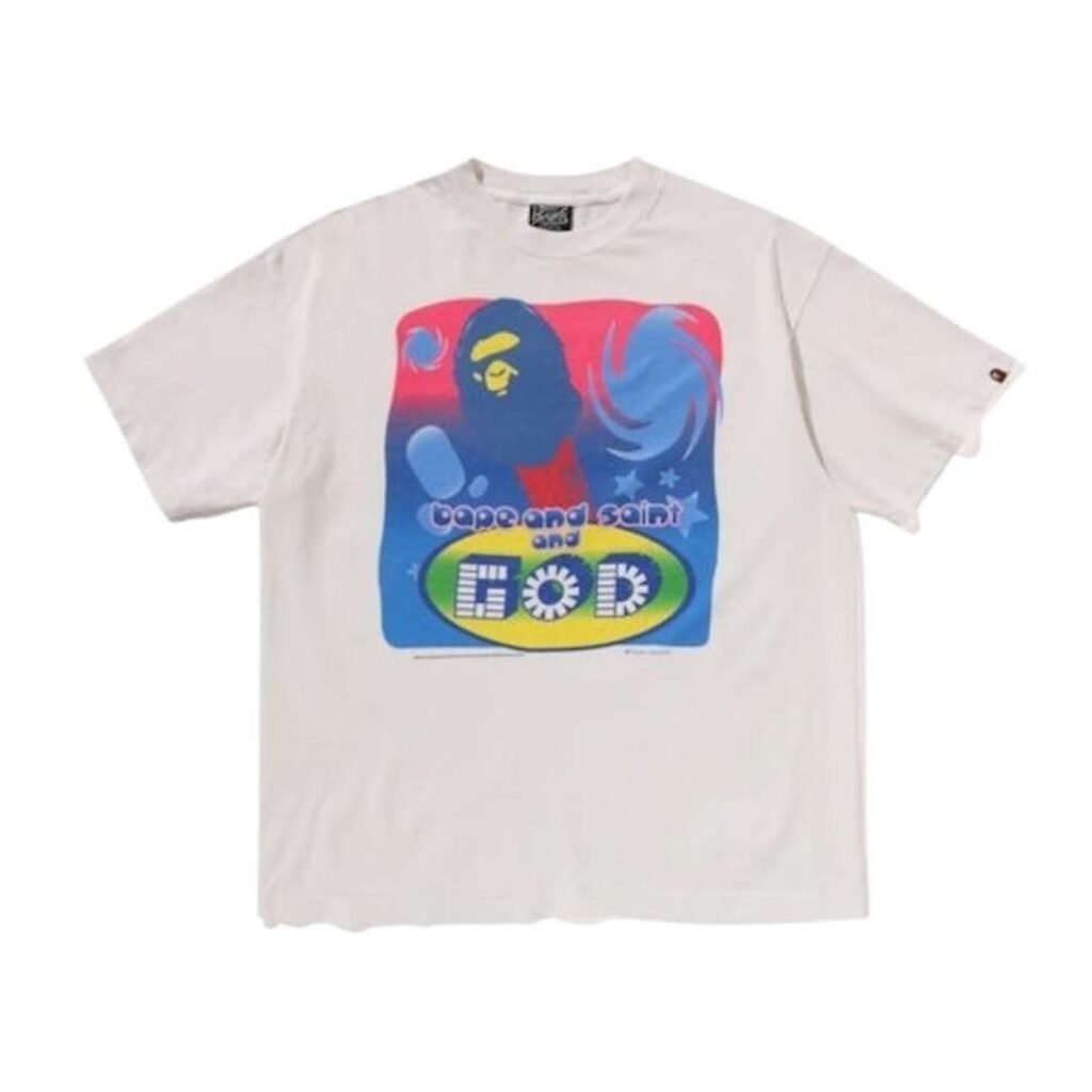 BAPE X Saint Mxxxxxx God Tee White graphic T-shirt