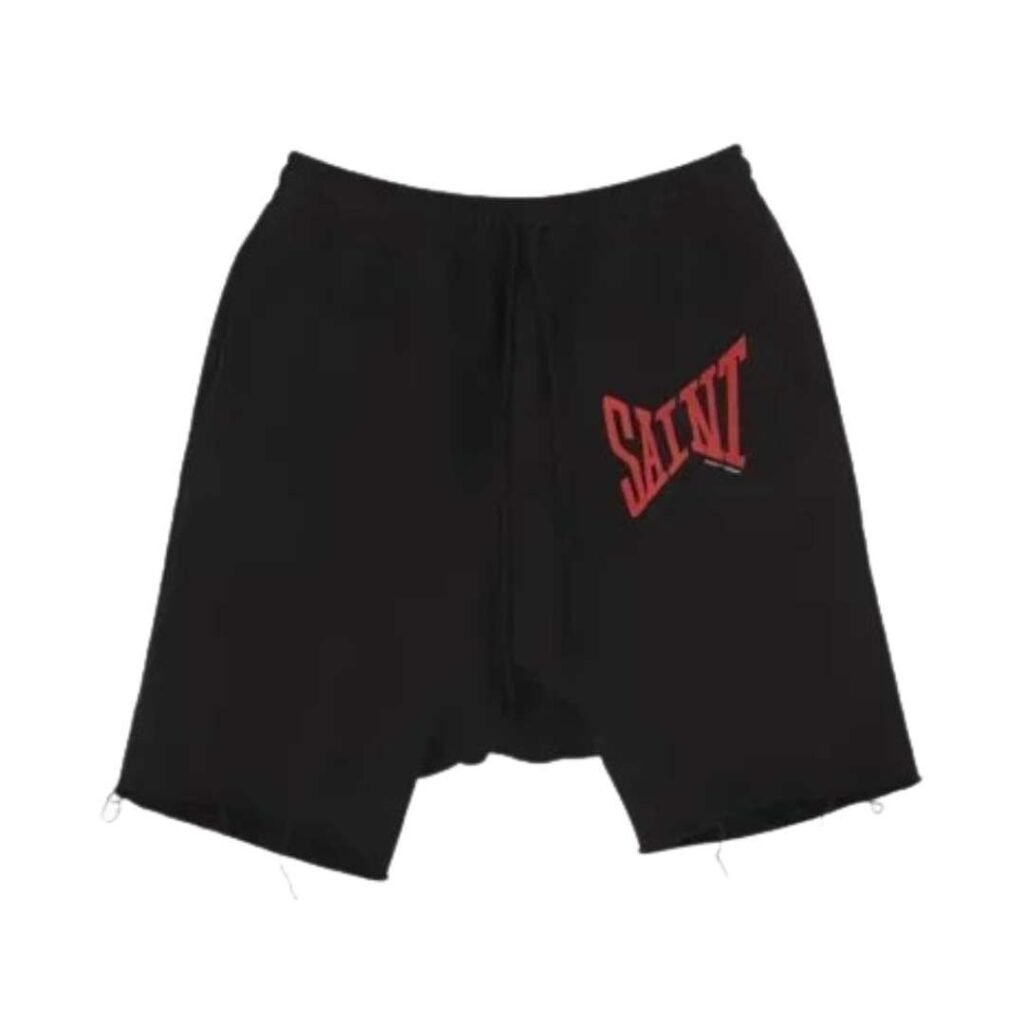 Saint Michael Shorts Black Red with red Saint graphic